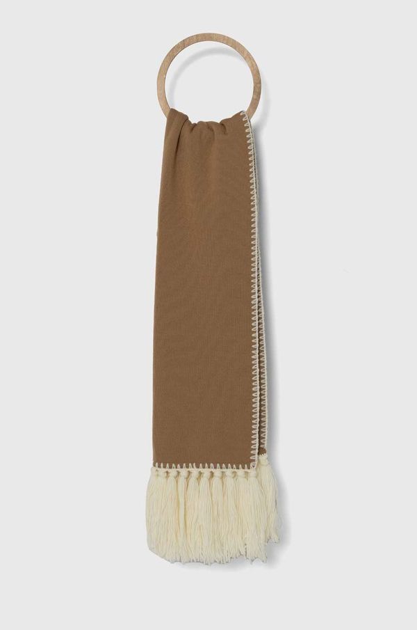 Luisa Spagnoli Volnen šal Luisa Spagnoli MUSIC bež barva, 58427