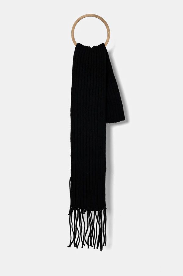 Nanushka Volnen šal Nanushka IZAIA črna barva, NU24FWSC10499