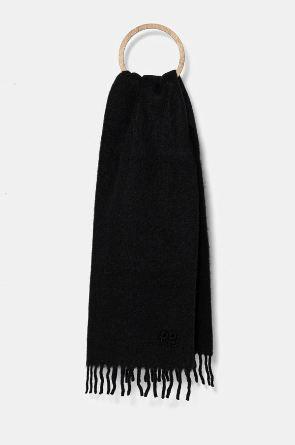RUSLAN BAGINSKIY Volnen šal Ruslan Baginskiy črna barva, SKR033-WNAM-BHR-WRB-MX