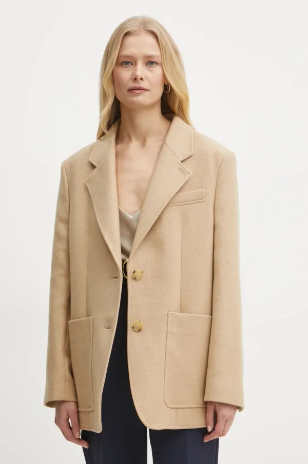 BOSS Volnen suknjič BOSS bež barva, 50530891