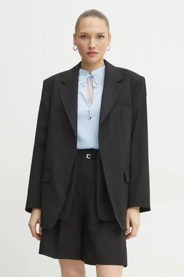 BOSS Volnen suknjič BOSS črna barva, 50537387