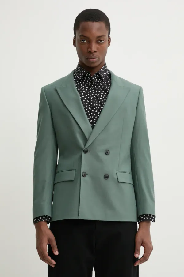 HUGO Volnen suknjič HUGO zelena barva, 50537779