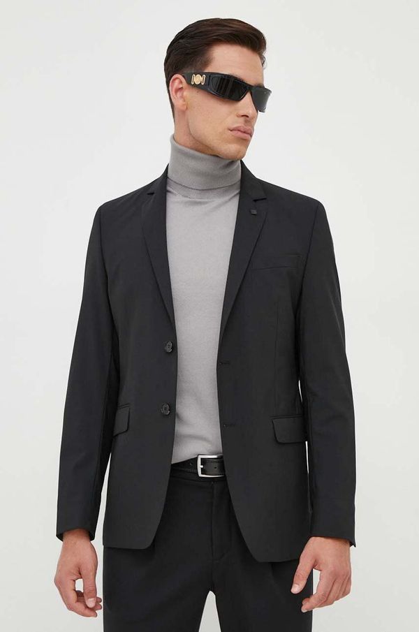 Karl Lagerfeld Volnen suknjič Karl Lagerfeld črna barva