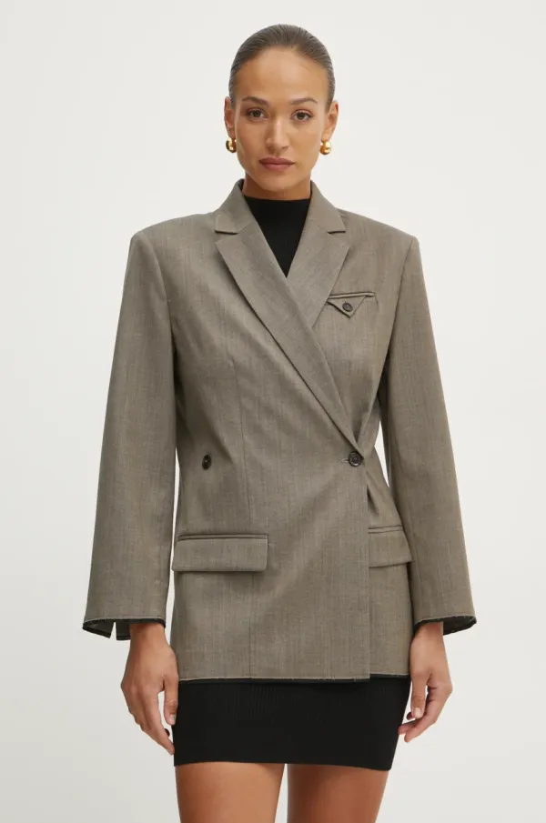 Pinko Volnen suknjič Pinko rjava barva, 104862 A2BQ