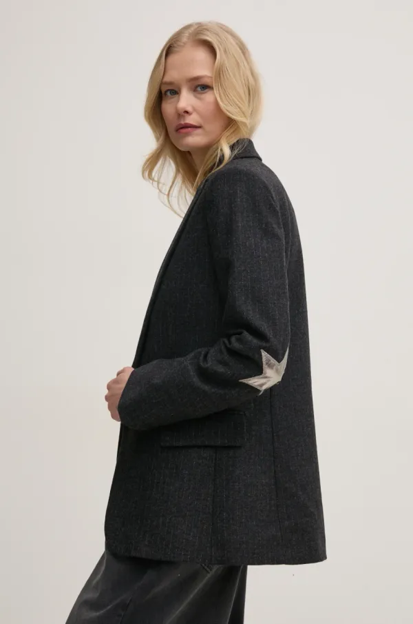 Zadig&Voltaire Volnen suknjič ZADIG&VOLTAIRE siva barva, WWBL01877