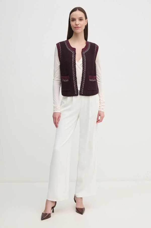 Hoss Intropia Volnen telovnik Hoss Intropia bordo barva, 6318062