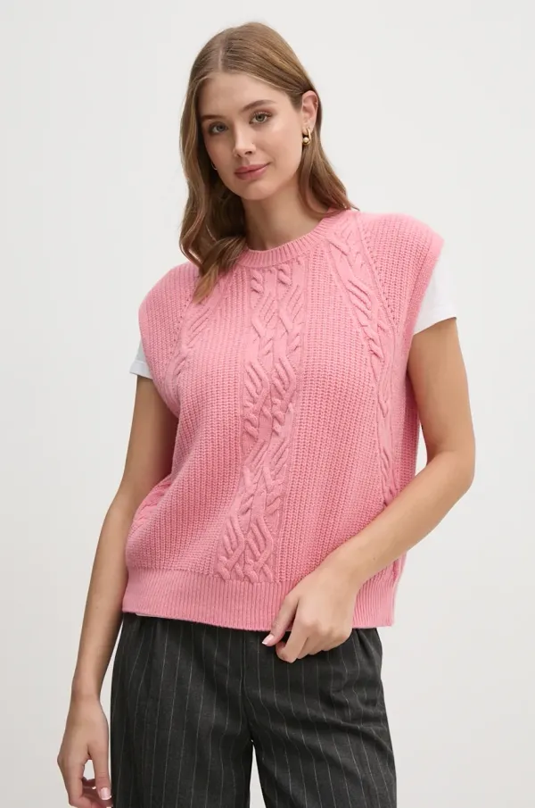 United Colors of Benetton Volnen telovnik United Colors of Benetton roza barva, 1344D10C9