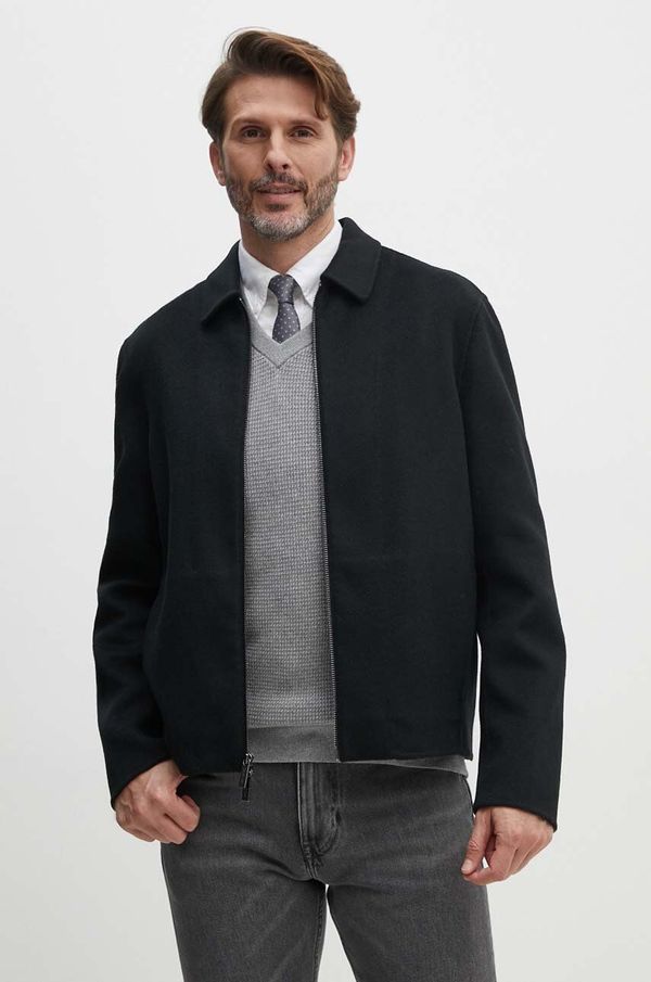 Calvin Klein Volnena jakna Calvin Klein črna barva, K10K114010
