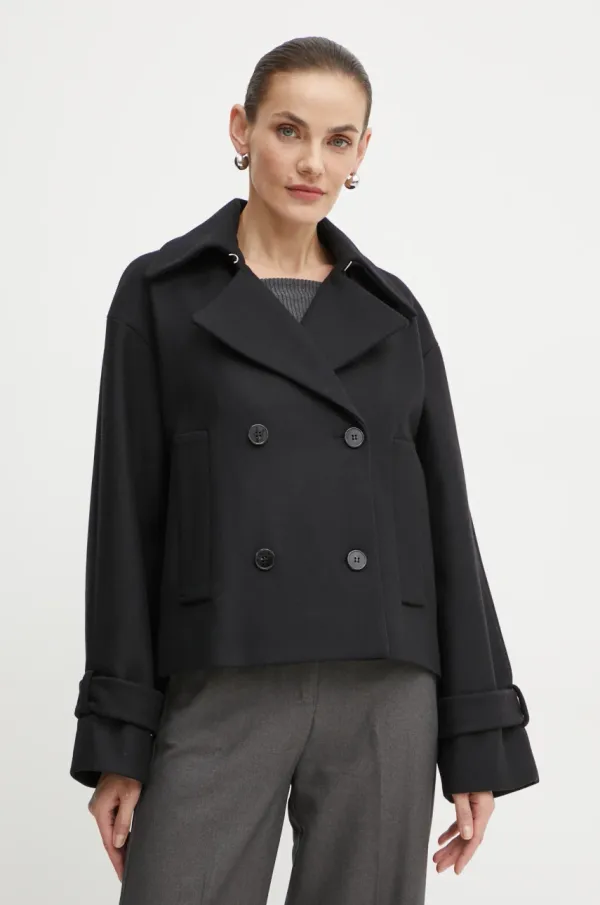 Ivy Oak Volnena jakna Ivy Oak črna barva, IO119101