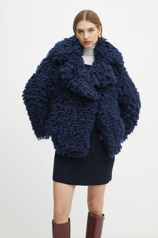 Luisa Spagnoli Volnena jakna Luisa Spagnoli mornarsko modra barva, 58556