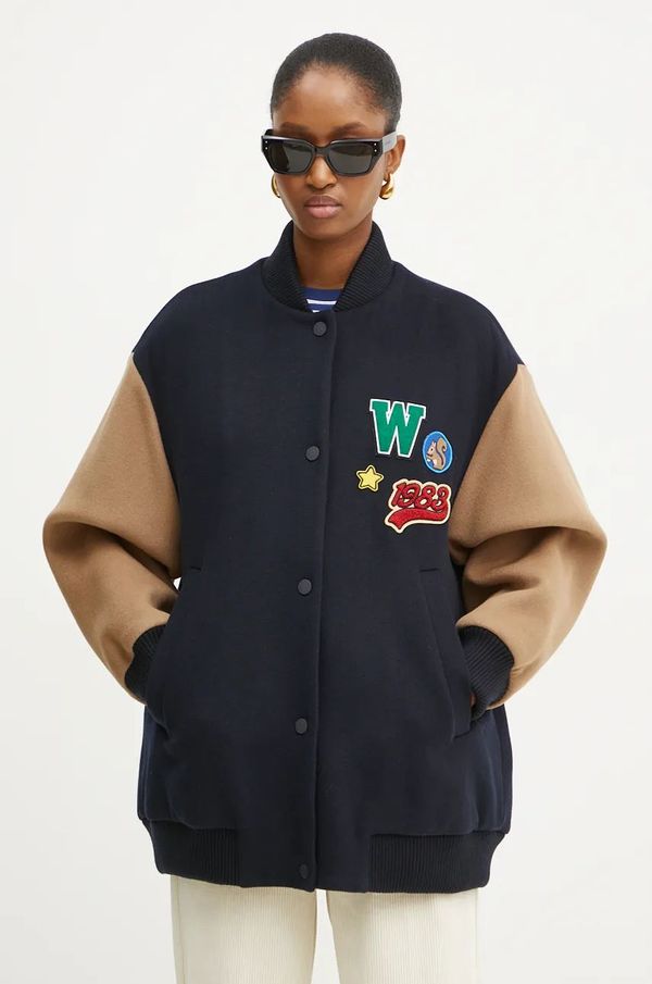 Weekend Max Mara Volnena jakna Weekend Max Mara mornarsko modra barva, 2425486012600