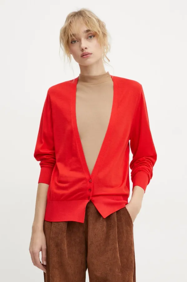 BOSS Volnena jopica BOSS rdeča barva, 50530713