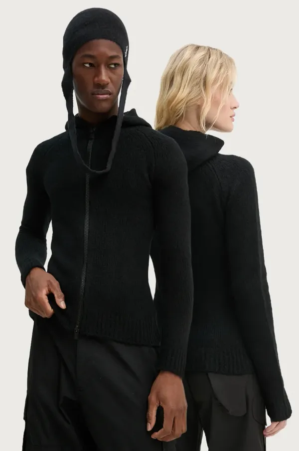 HELIOT EMIL Volnena jopica Heliot Emil črna barva, AW24.W.07.066.BLK01