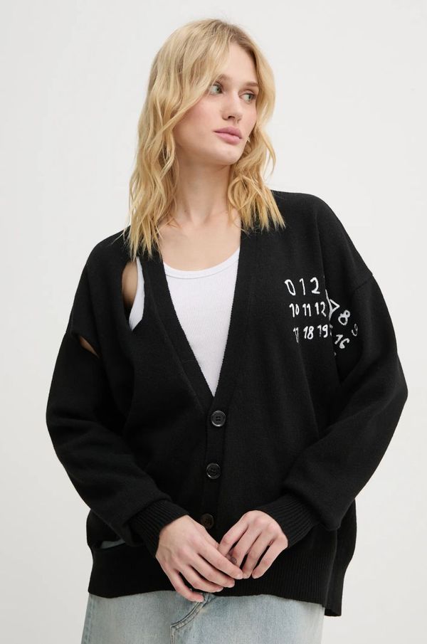 MM6 Maison Margiela Volnena jopica MM6 Maison Margiela črna barva, S62HP0022.M13071