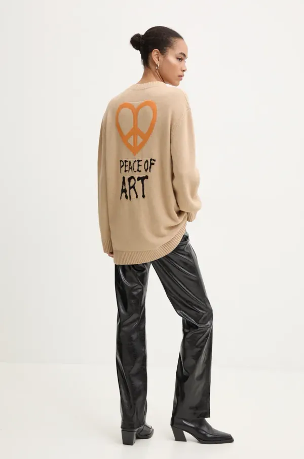 Moschino Jeans Volnena jopica Moschino Jeans bež barva, A0928 8706