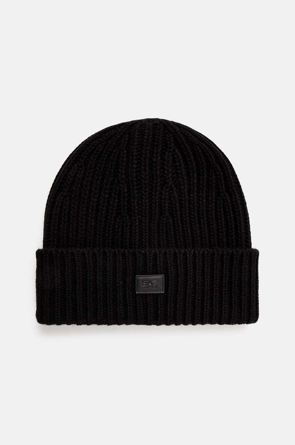 EA7 Emporio Armani Volnena kapa EA7 Emporio Armani črna barva, 4F201.245112
