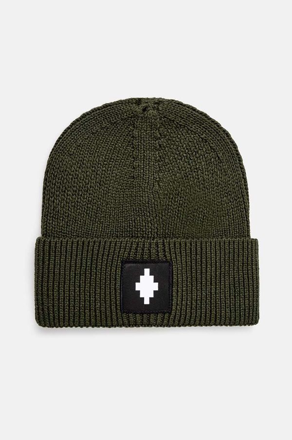 Marcelo Burlon Volnena kapa Marcelo Burlon Cross Patch Beanie zelena barva, CMLC001F24KNI0015801