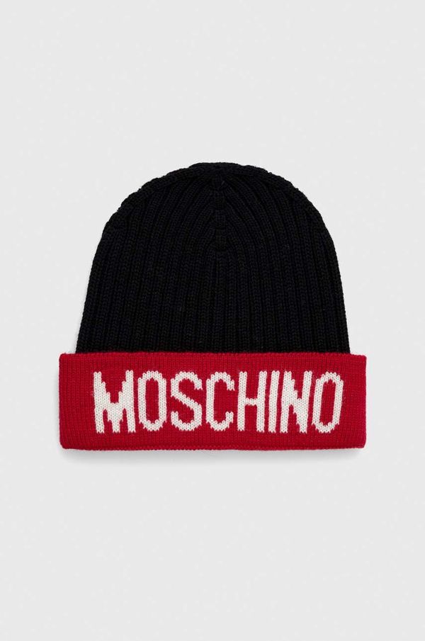 Moschino Volnena kapa Moschino rdeča barva