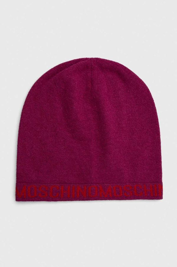 Moschino Volnena kapa Moschino vijolična barva