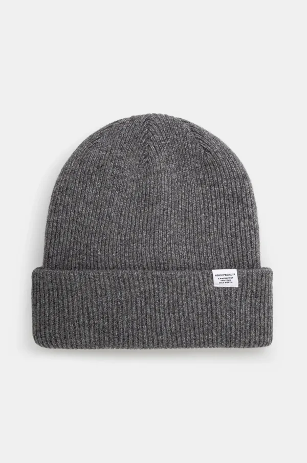 Norse Projects Volnena kapa Norse Projects Czapka Norse Project Norse Beanie N95-0569 1500 siva barva