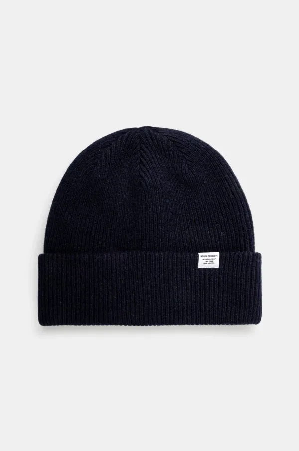 Norse Projects Volnena kapa Norse Projects Czapka Norse Projects Norse Beanie N95-0569 7004 mornarsko modra barva