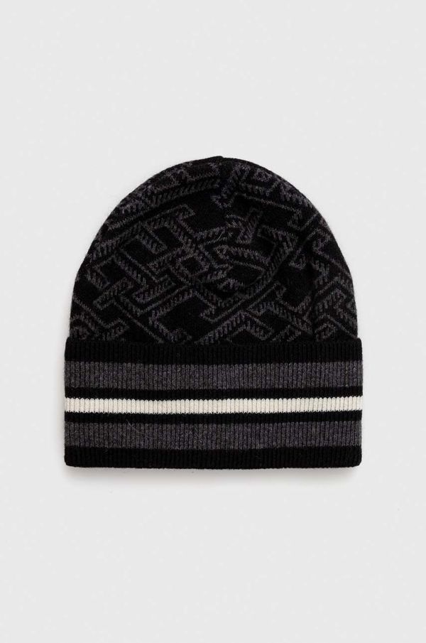 Tommy Hilfiger Volnena kapa Tommy Hilfiger črna barva