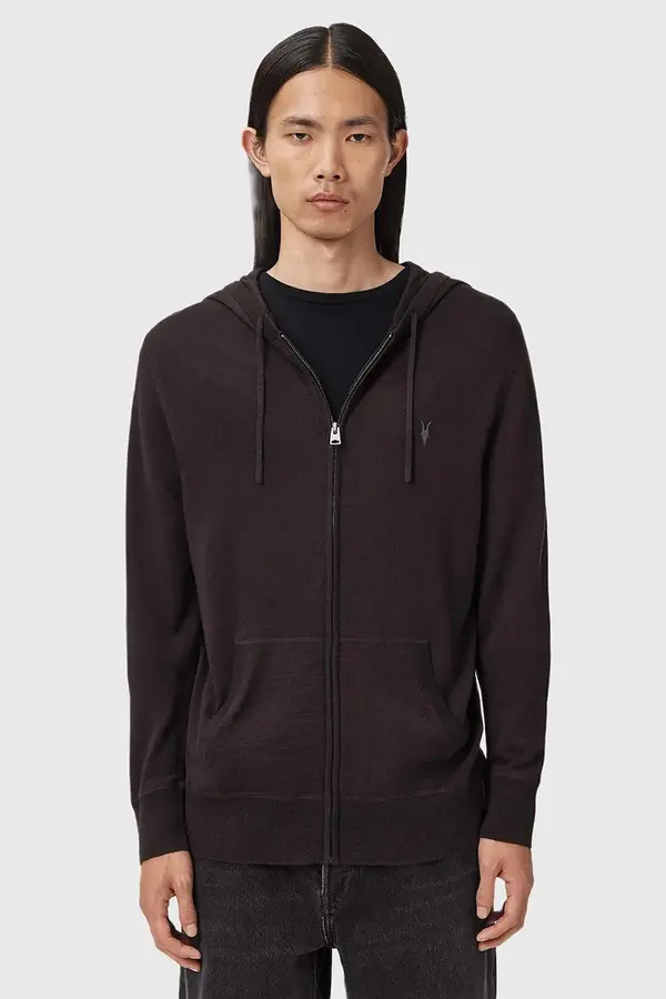 AllSaints Volnena mikica AllSaints MODE MERINO ZIP HOOD