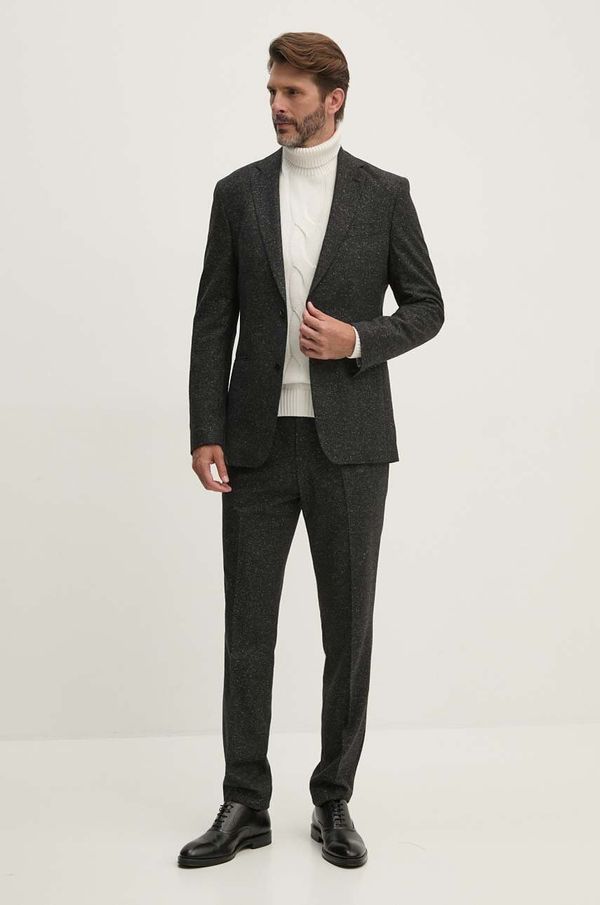 Boss Volnena moška obleka BOSS črna barva, 50529456