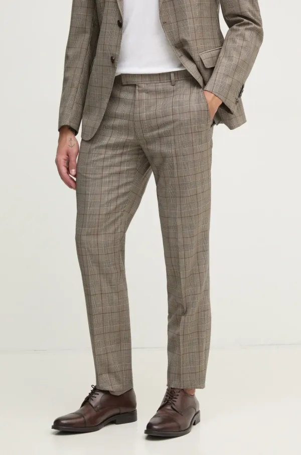 Joop! Volnene hlače Joop! siva barva, 30045058