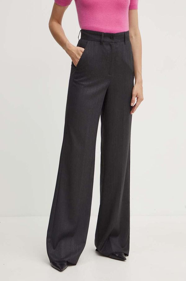 Marella Volnene hlače Marella siva barva, 2423136091200