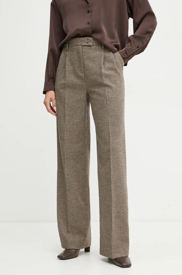 Max&Co. Volnene hlače MAX&Co. rjava barva, 2426136064200