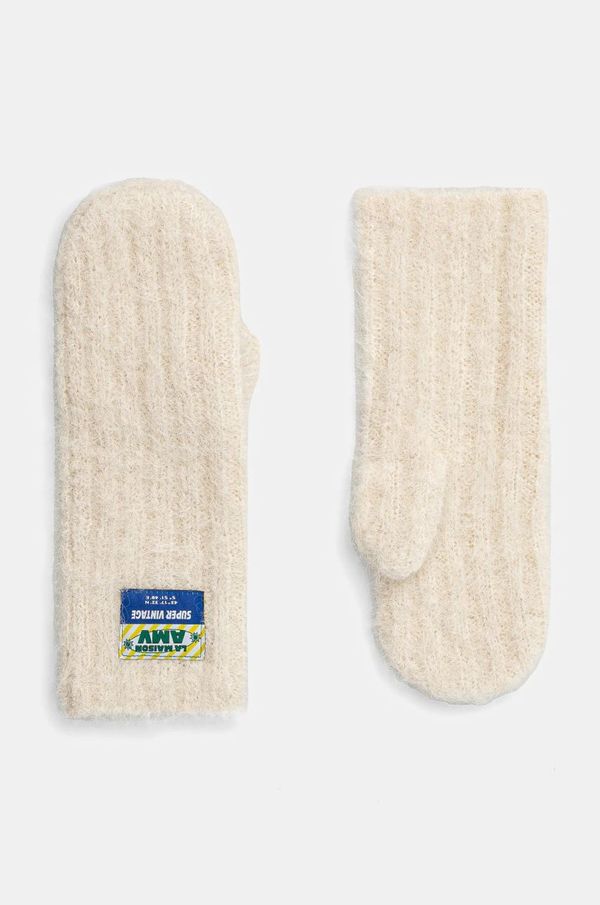 American Vintage Volnene rokavice American Vintage bež barva, BYM23AH24