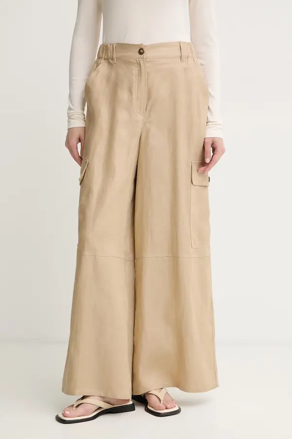 Weekend Max Mara Weekend Max Mara cargo hlače ženske lanene