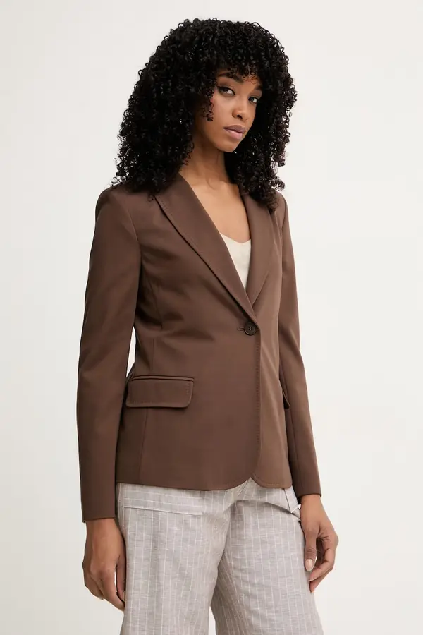 Weekend Max Mara Weekend Max Mara enoredni suknjič ženski z viskozo CARBONE
