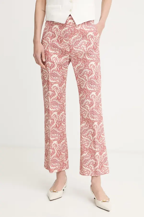 Weekend Max Mara Weekend Max Mara hlače ženske iz bombaža z elastanom ONDE