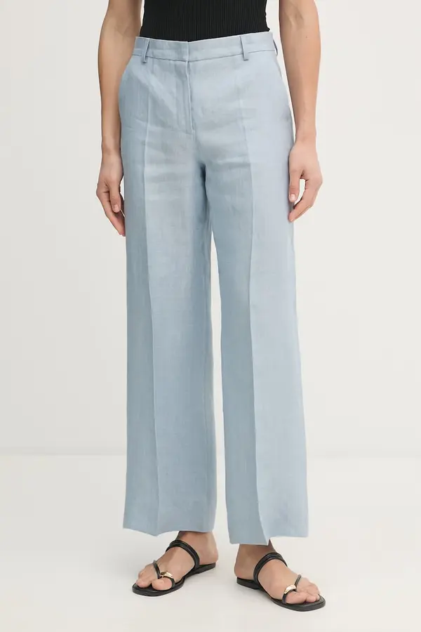 Weekend Max Mara Weekend Max Mara hlače ženske lanene MALIZIA
