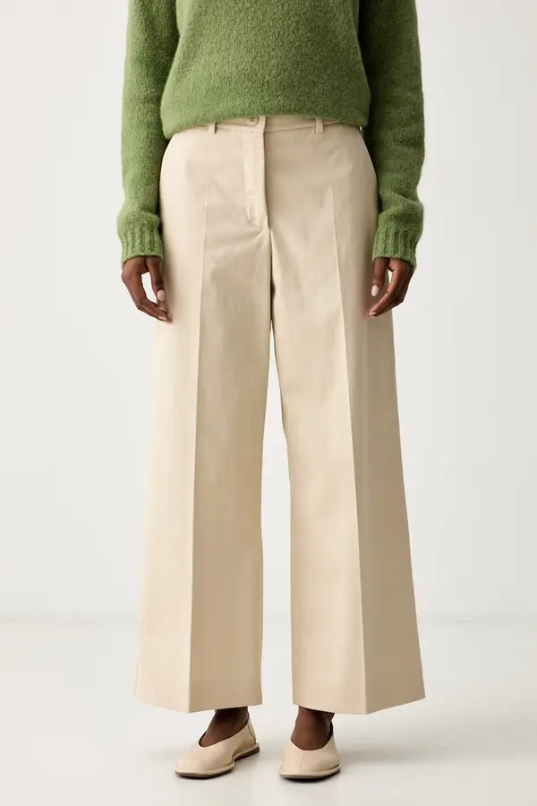 Weekend Max Mara Weekend Max Mara hlače ženske z bombažem WKDURIAL