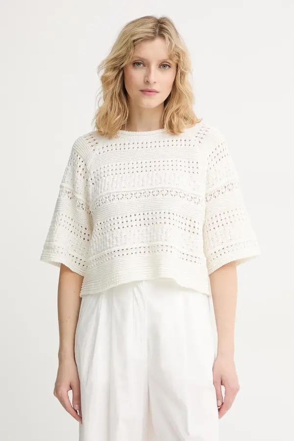 Weekend Max Mara Weekend Max Mara pulover s kratkimi rokavi ženski bombažen