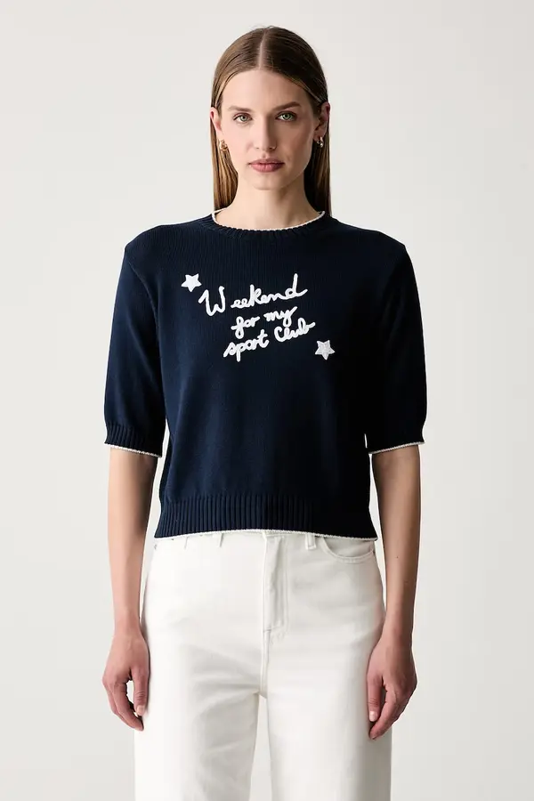 Weekend Max Mara Weekend Max Mara pulover s kratkimi rokavi ženski z bombažem WKDFIACRE
