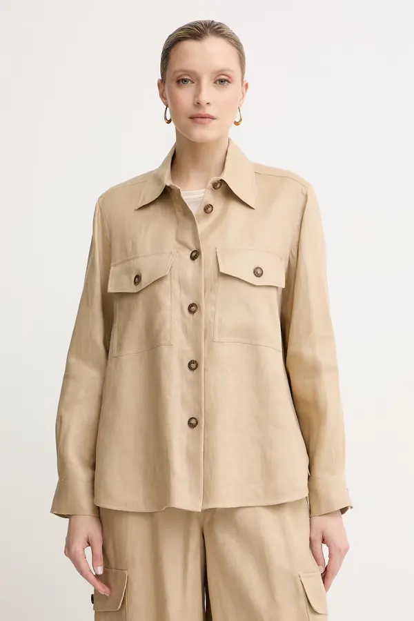 Weekend Max Mara Weekend Max Mara srajčna jakna ženska lanena