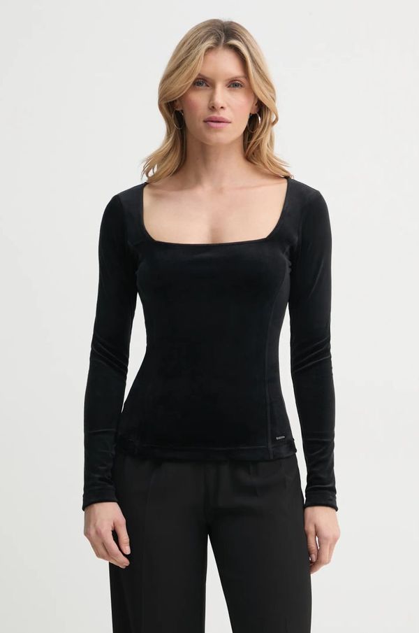 G-Star Raw Žametna majica G-Star Raw črna barva, D25063-D422