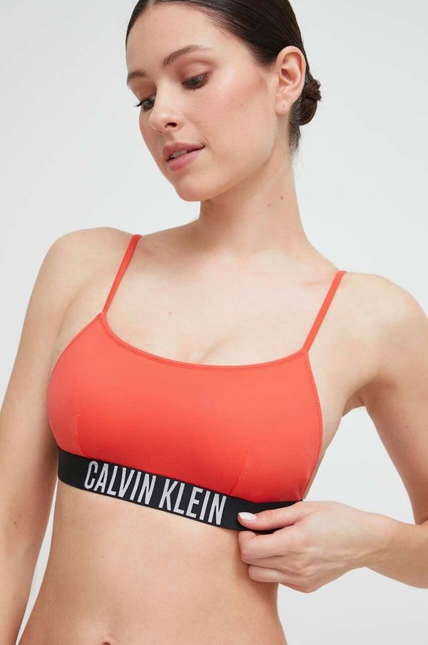 Calvin Klein Zgornji del kopalk Calvin Klein oranžna barva