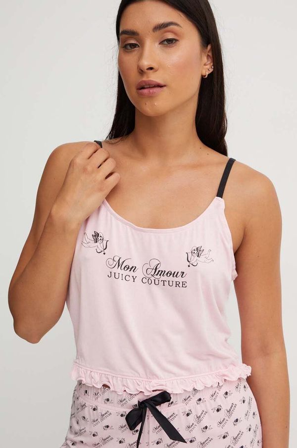 Juicy Couture Zgornji del pižame Juicy Couture CHERUB EMMANUEL FRILLED VEST roza barva, JCLPT224508