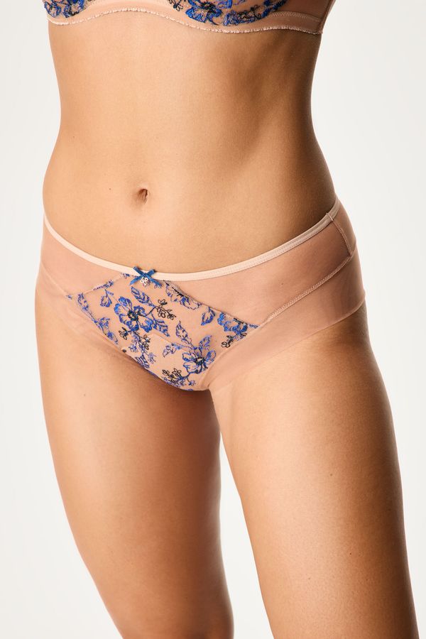 Bella Misteria Klasične hlačke Spring flower z visokim pasom