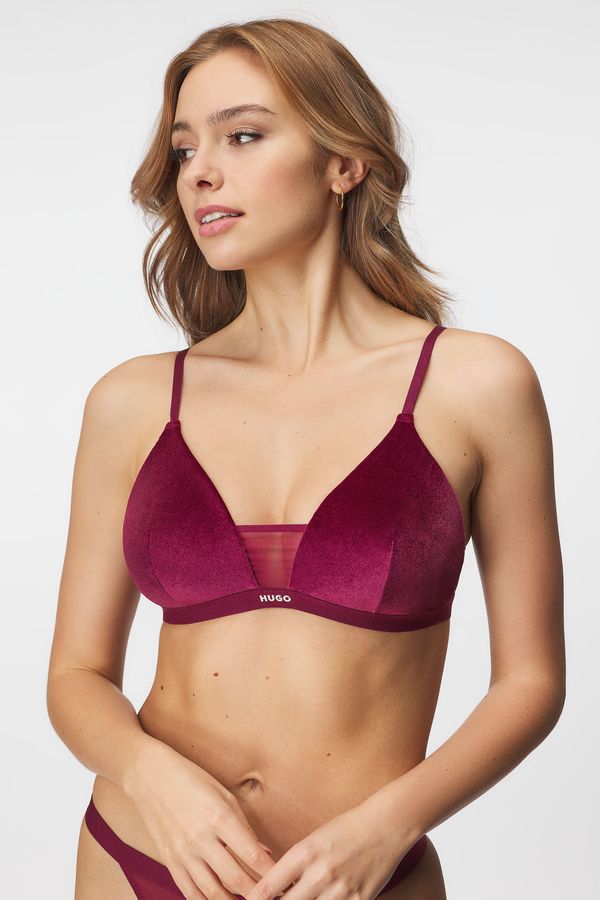 HUGO BOSS Podložen Bralette modrček HUGO Triangle Velvet