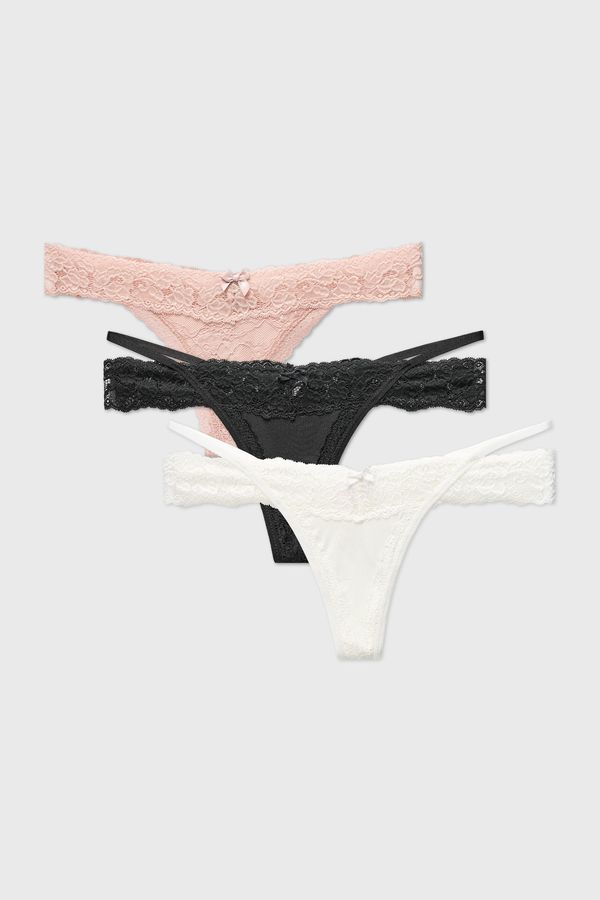 Hunkemöller 3PACK Čipkaste tangice Elliena