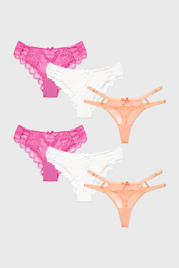 Hunkemöller 6PACK Čipkaste brazilke in tangice Nika