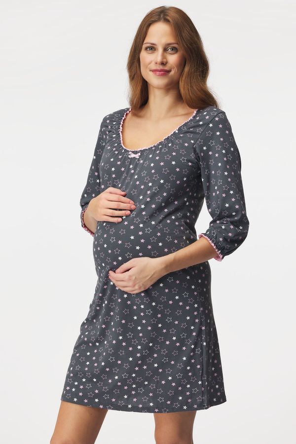 Italian Fashion Kratka bombažna spalna srajca Antilia za nosečnice