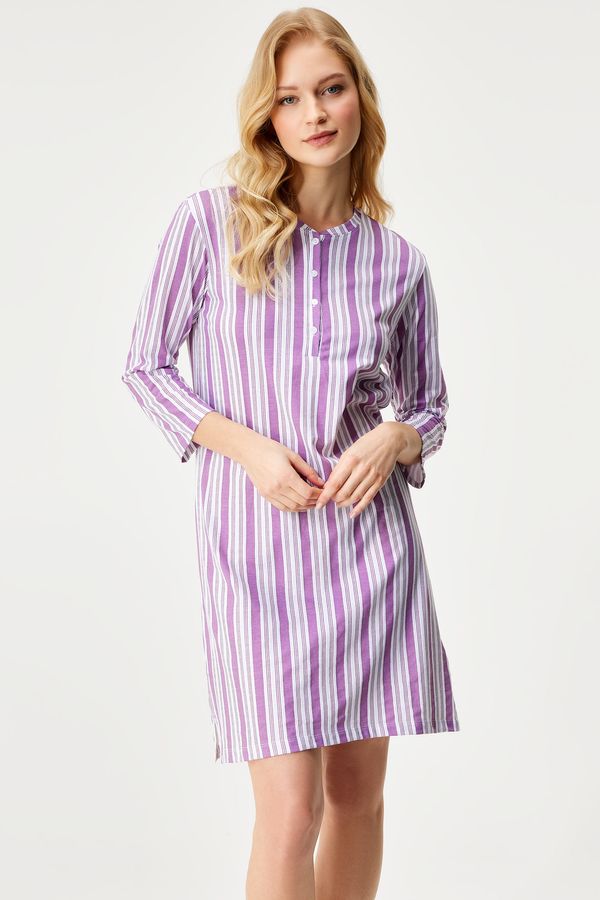 Jadea Kratka bombažna spalna srajca Glicine