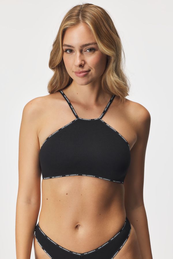 Karl Lagerfeld Modrček Karl Lagerfeld Mini Logo Halter Bralette